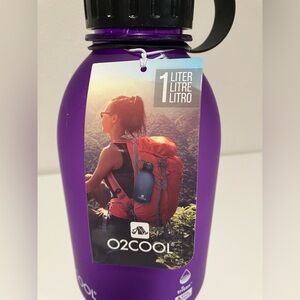 New w/ tags - O2COOL water bottle in purple - 1 liter